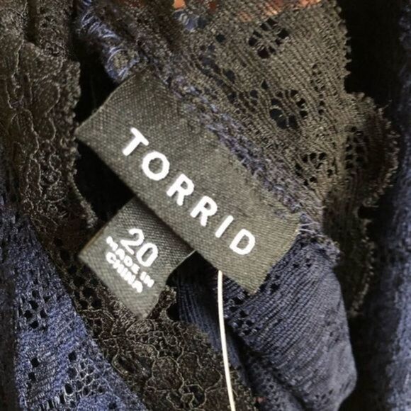 Torrid navy with black trim lace sweetheart keyhole back shift dress 20 - Picture 10 of 11